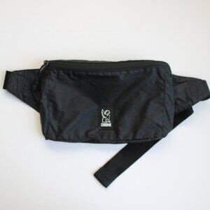 Chrome Black Nylon Packable Waist Pack Crossbody Bag